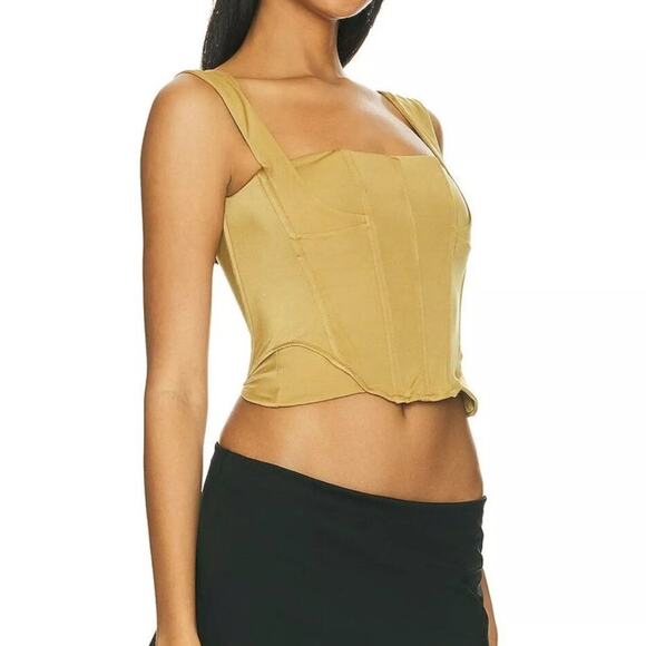 We Are HAH Knock Out Corset Top in Gold. Size M - Picture 2 of 6